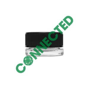 5ml Round Clear Glass Concentrate Container / CR Black Cap (504 Count)