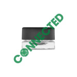 9ml Square Clear Glass Concentrate Container / CR Square Black Cap (320 Count)