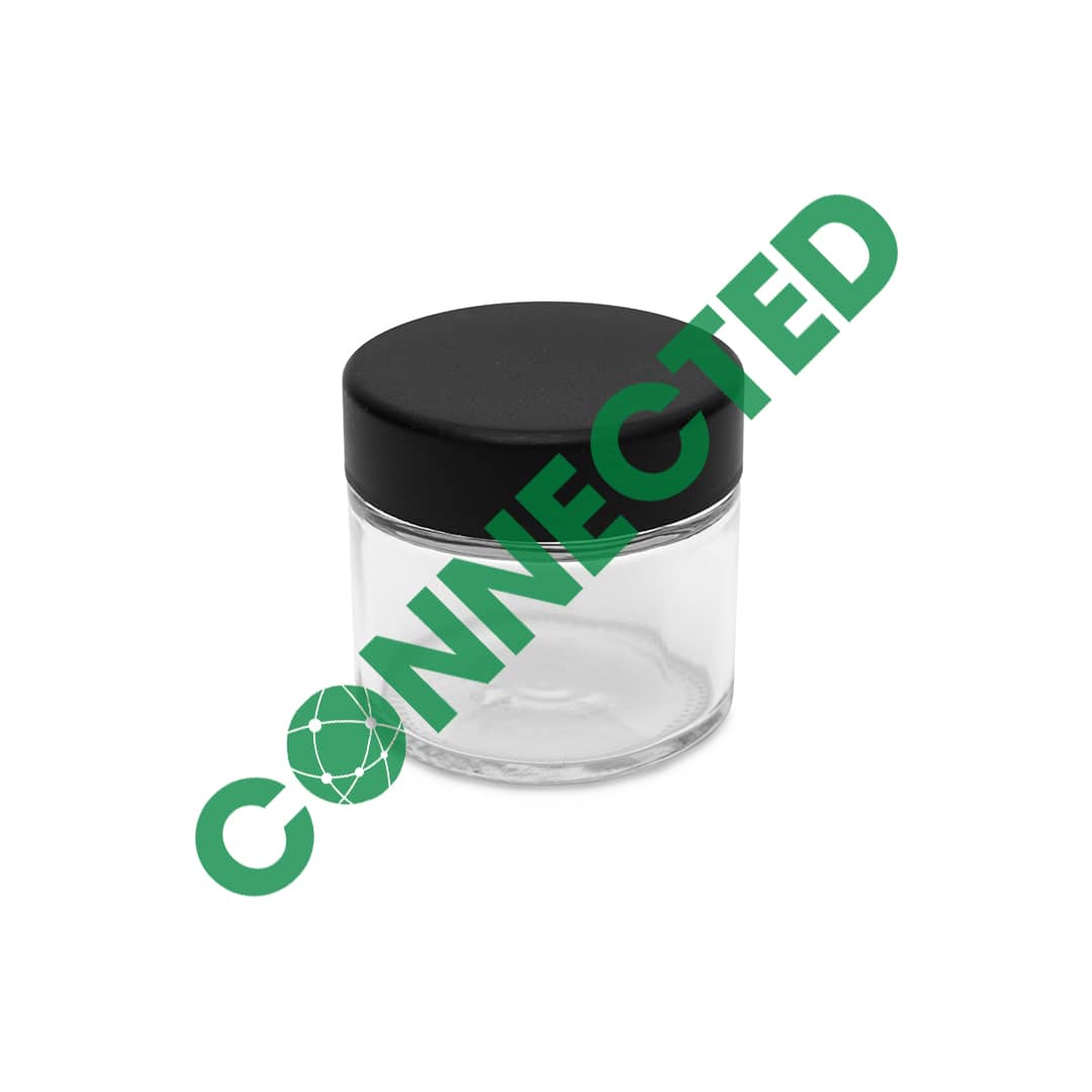 1oz Glass Jar / Flat Black CR Cap (250 Count) - Image 2