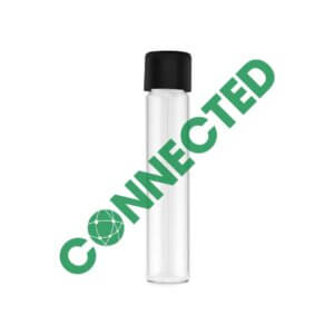 20-110mm Clear Glass Tube / CR Black Ribbed Cap (720 Count)
