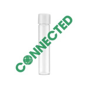 20-110mm Clear Glass Tube / CR White Ribbed Cap (720 Count)