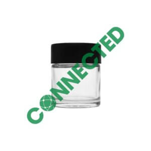 2oz Glass Jar CR Black Flat Cap (Dog Walker) (200 Count)