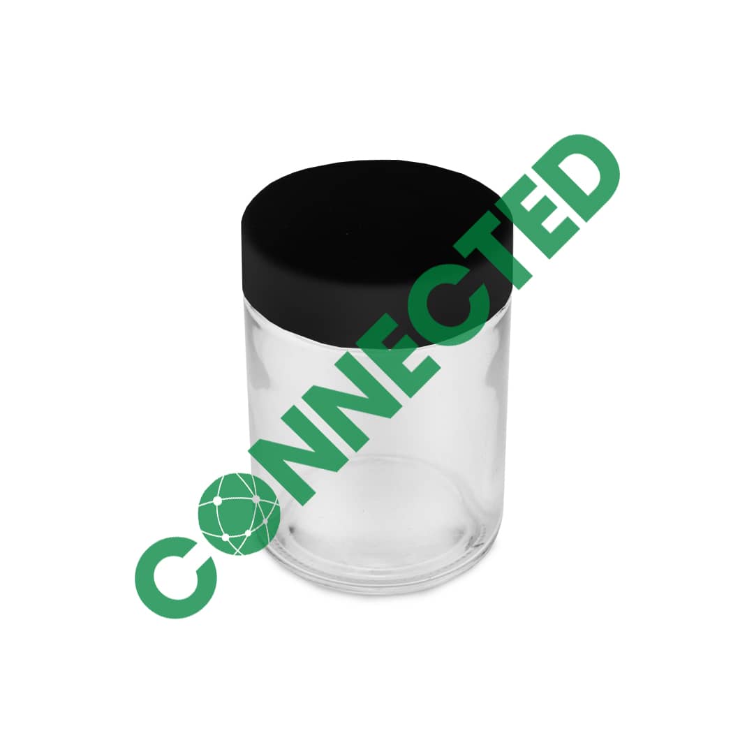 4oz Glass Jar / Flat Black CR Cap (100 Count) - Image 2